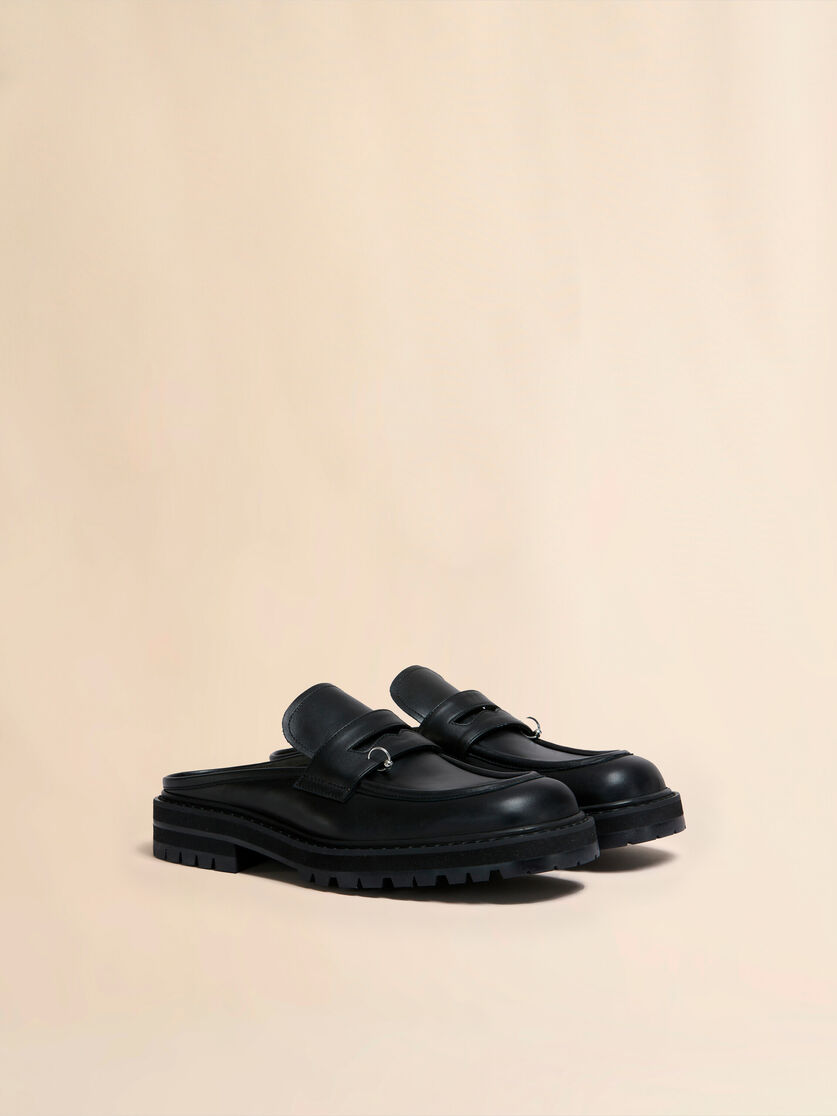 Black leather Piercing 2.0 chunky sabot loafer - Clogs - Image 2