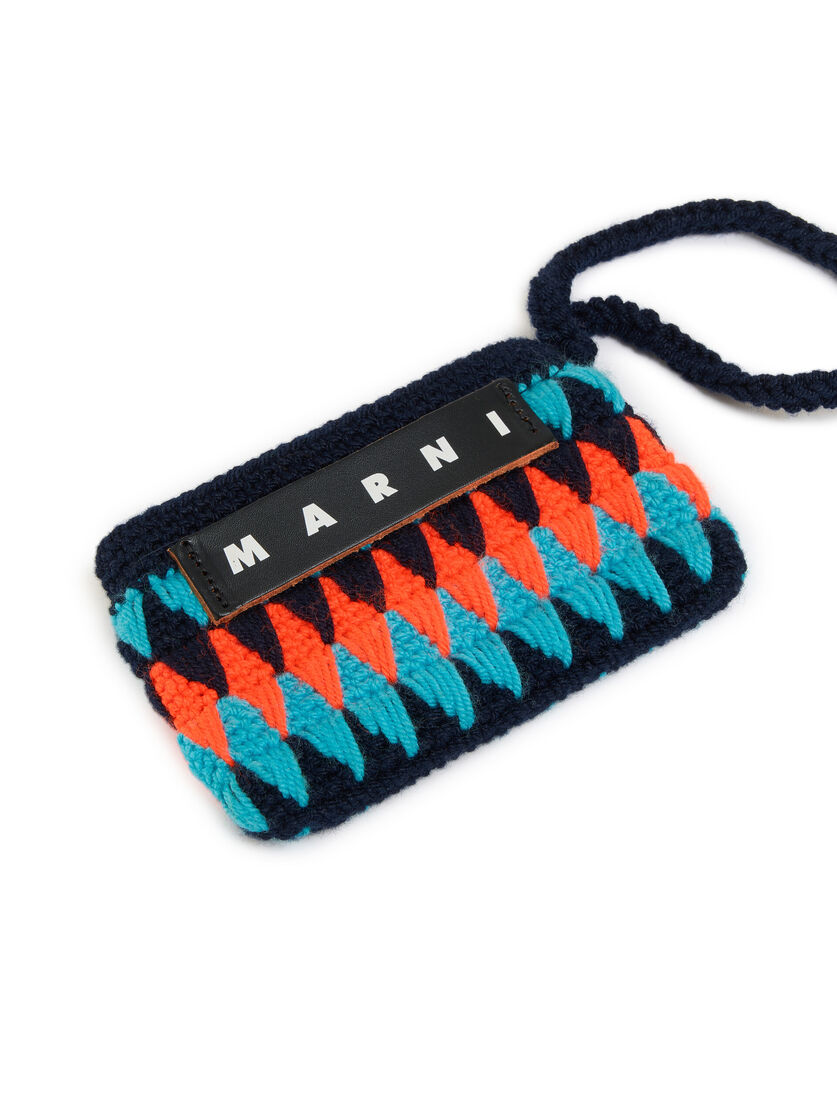 Black Crochet Marni Market Mini Chessboard Pouch - Accessories - Image 3