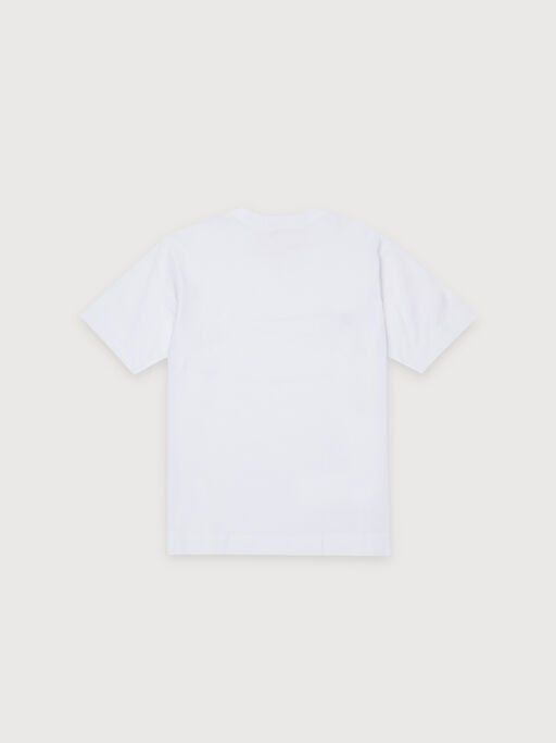 T-shirt in cotone bianco con logo - T-shirt