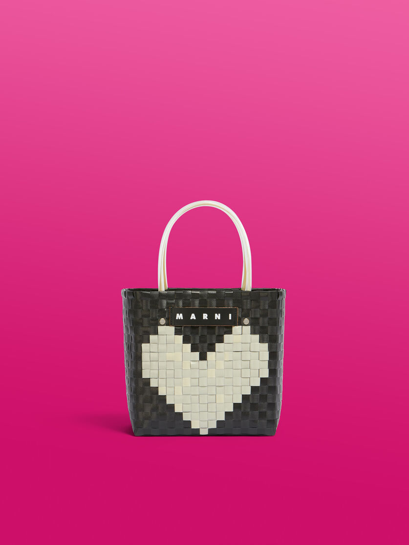 ブラック(ブラックハート) MARNI MARKET LOVE MINI BASKET BAG - ショッピングバッグ - Image 1