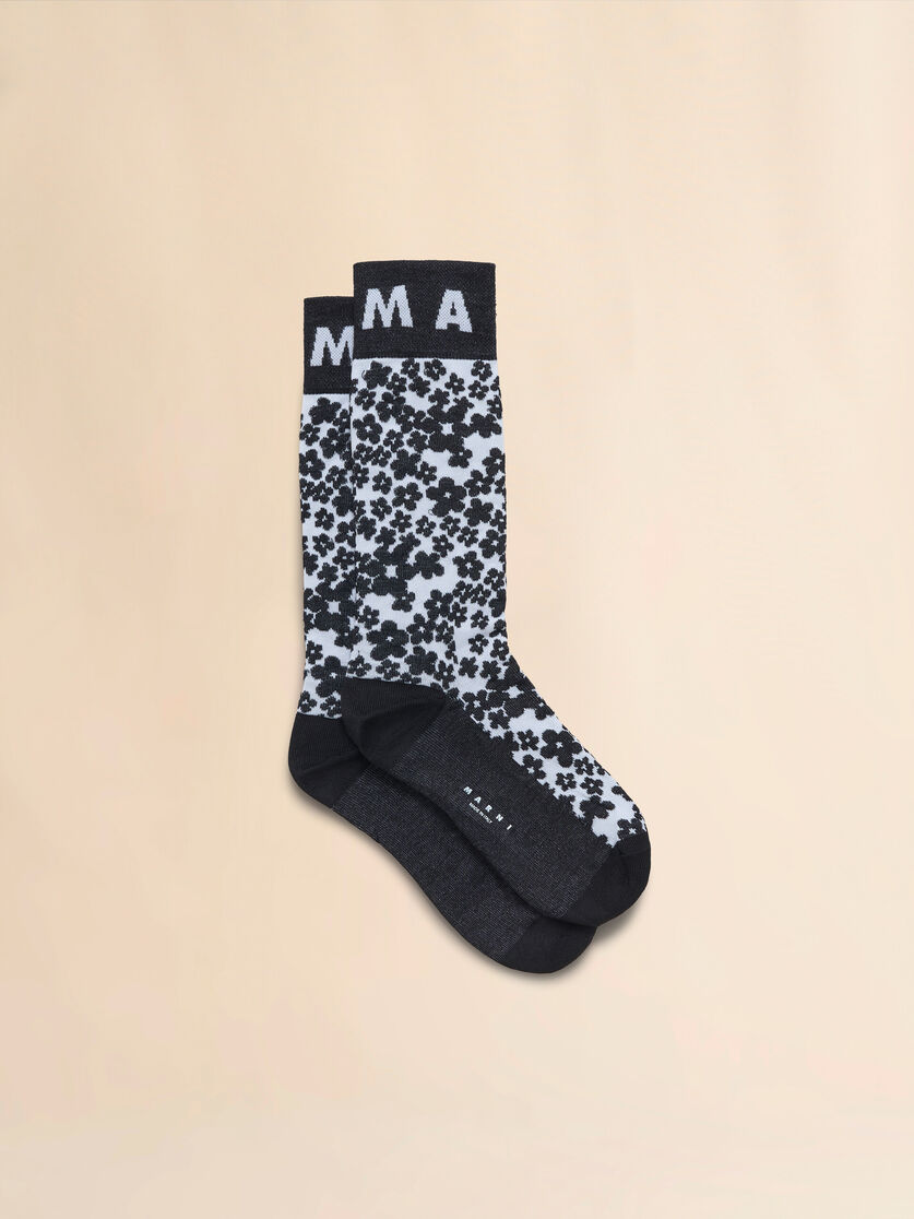 Blue floral socks - Socks - Image 1