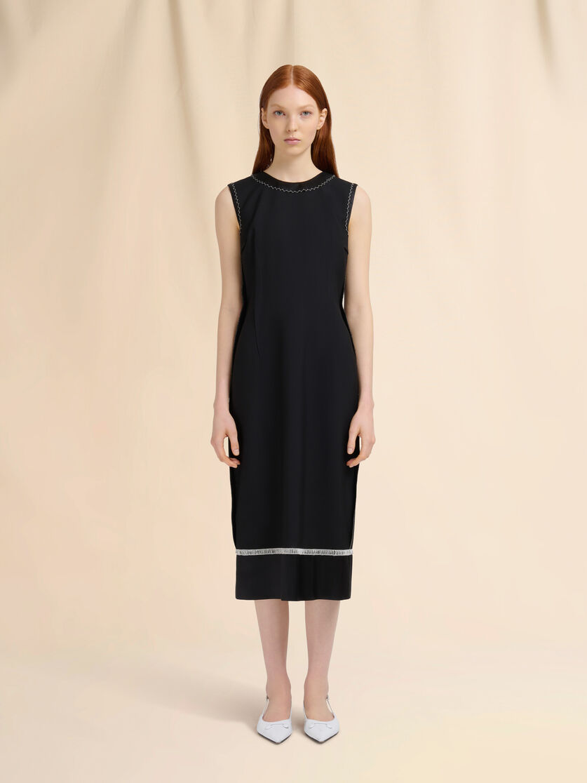 Black wool inside-out dress - Dresses - Image 2