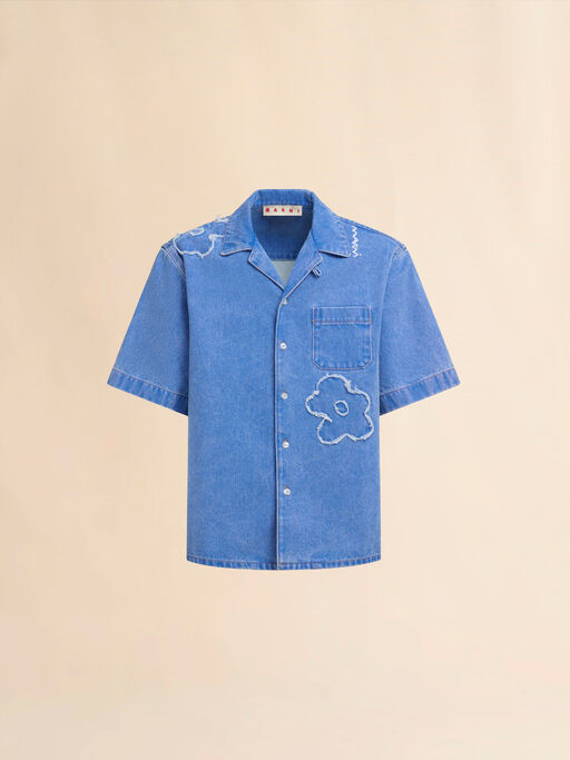 Light blue bowling shirt with Dillies patch details - Shirts