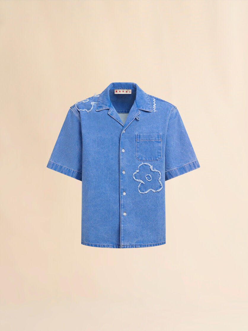 Light blue bowling shirt with Dillies patch details - Shirts - Image 1