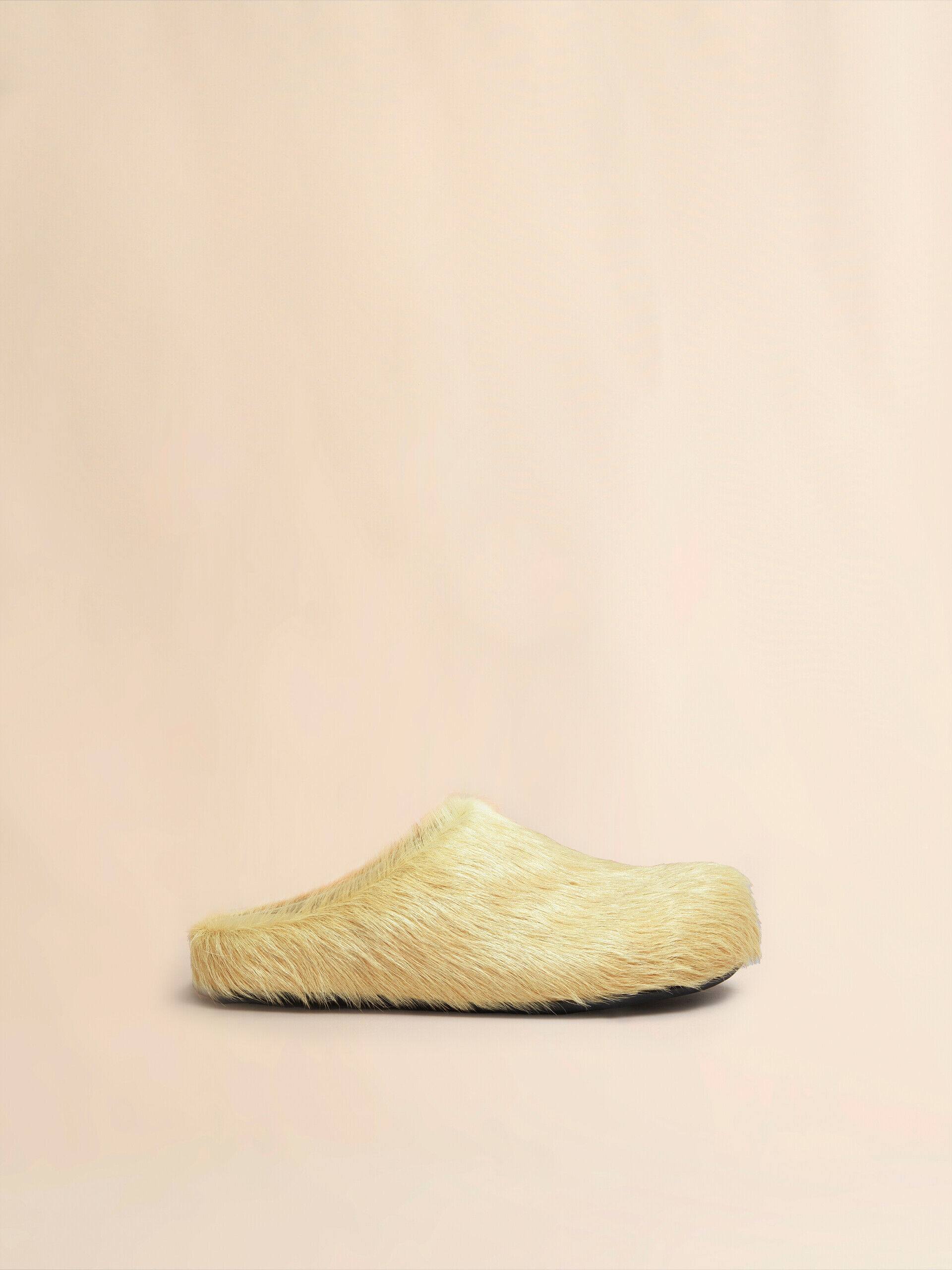 Yellow long hair calfskin Fussbett sabot | Marni