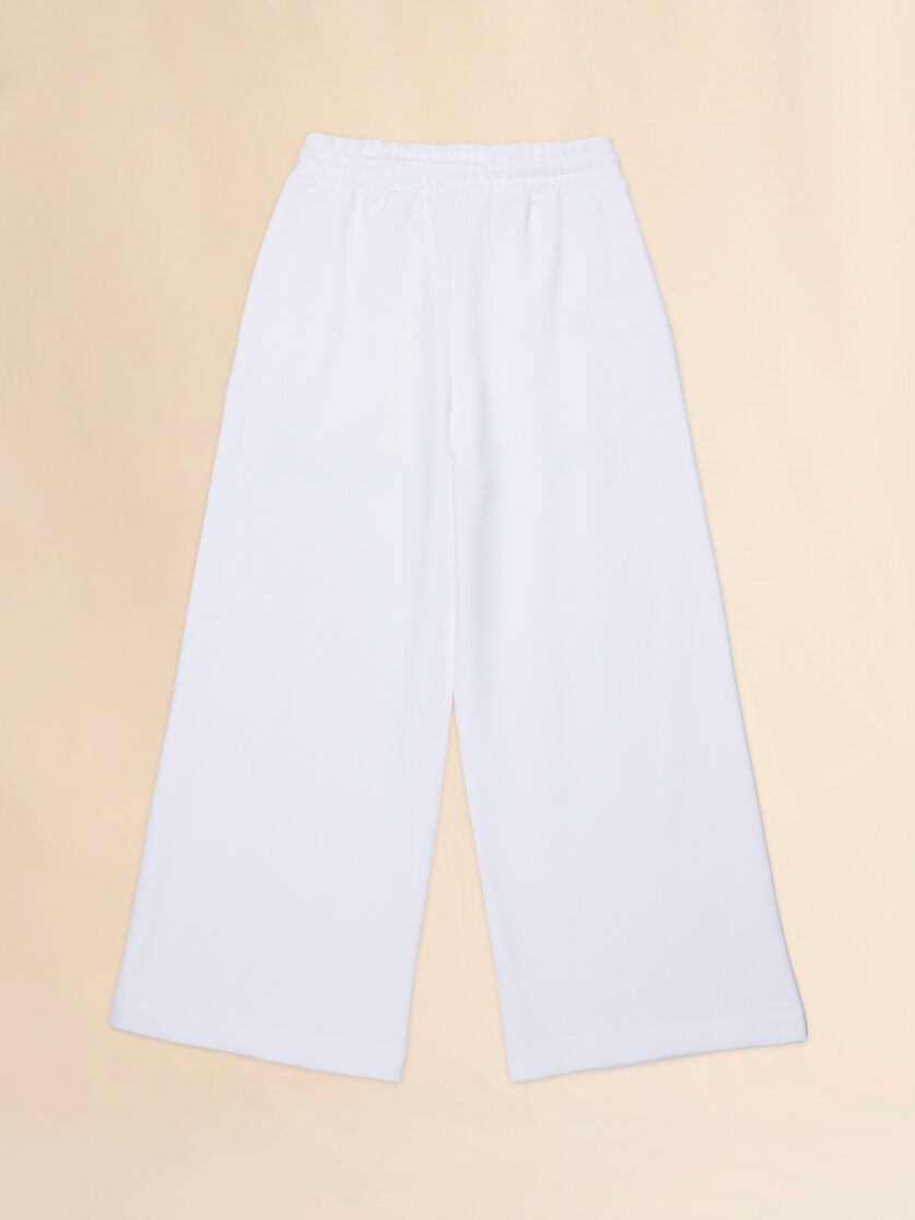Pantaloni in felpa bianca con piccola stampa Marni, Image 2