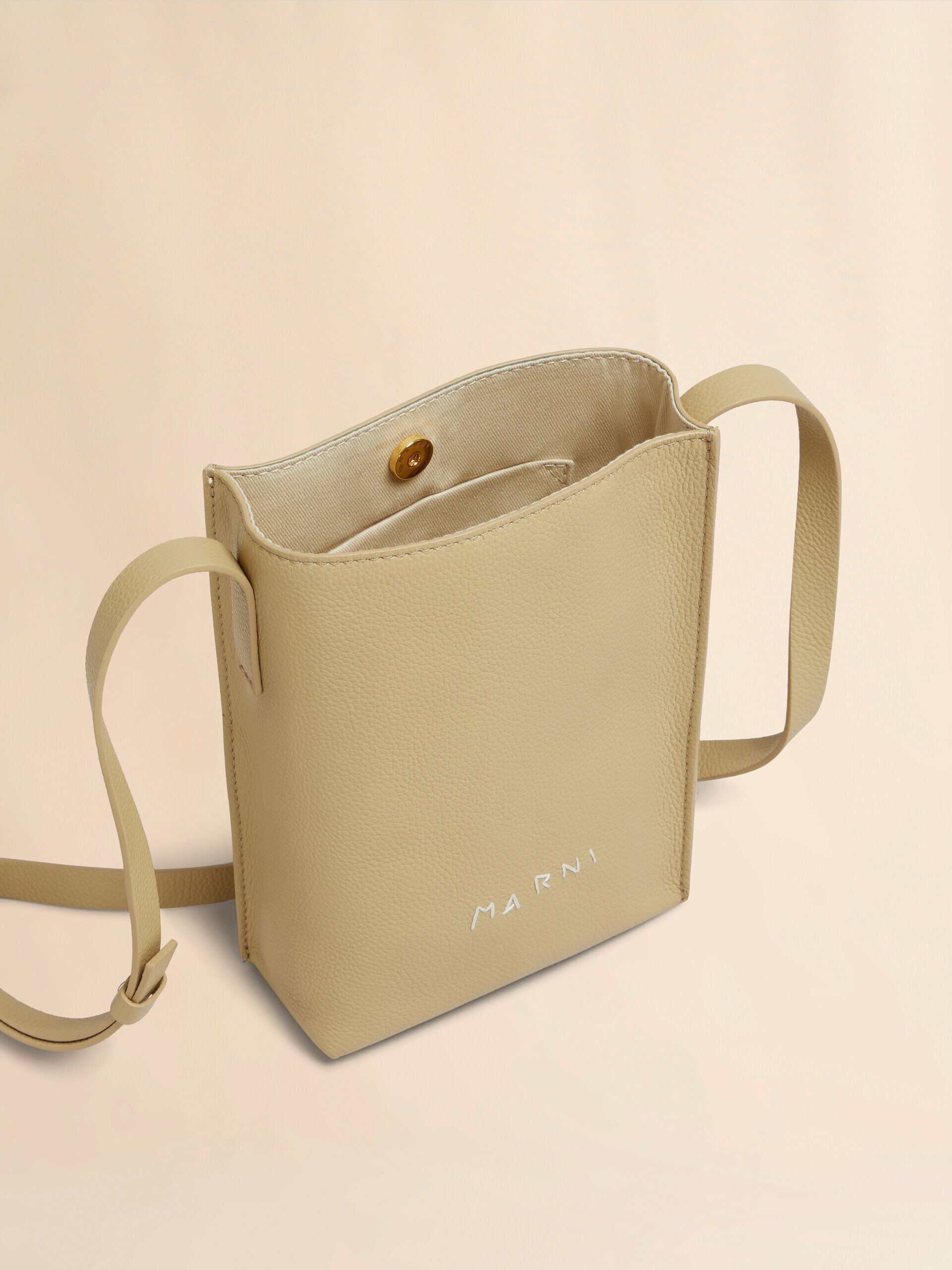 ショルダーバッグ Marni MUSEO SHOULDER BAG - Across body bag Brown leather Museo Nano Bag with Marni Symbol embroidery
