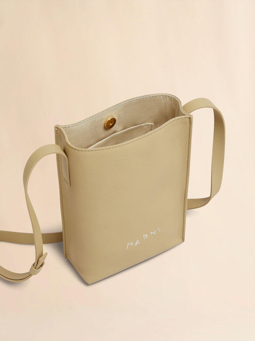 Black leather Museo Nano Bag with Marni Symbol embroidery - Shoulder Bags - Image 3