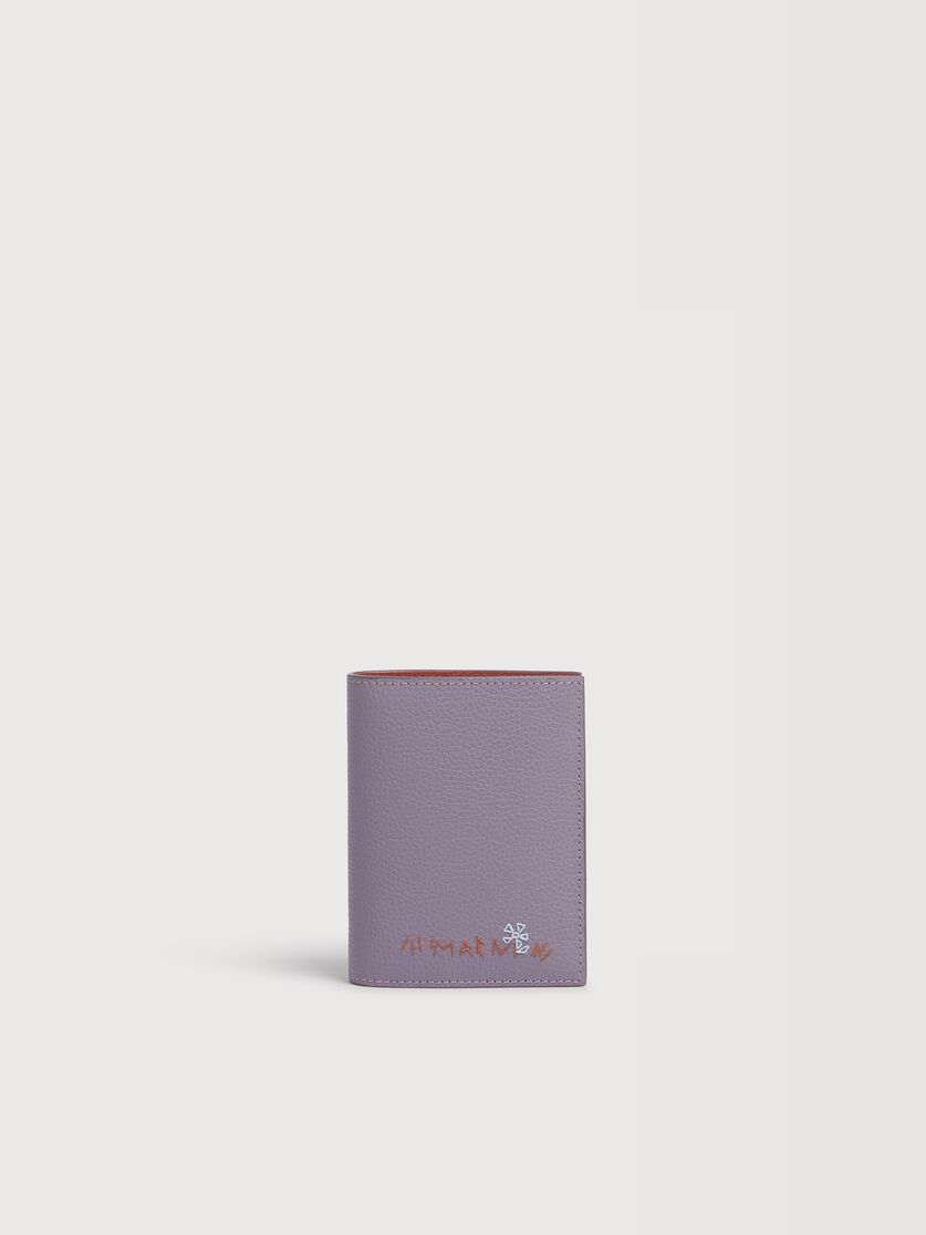パープル レザー Marni Mending 二つ折りウォレット, Image 1