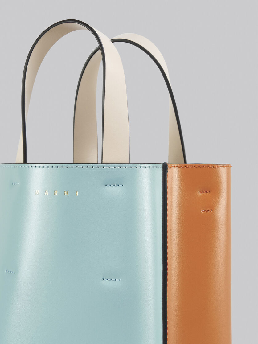 Zweifarbige MUSEO Tasche aus glänzendem Kalbsleder mit Schulterriemen - Shopper - Image 5