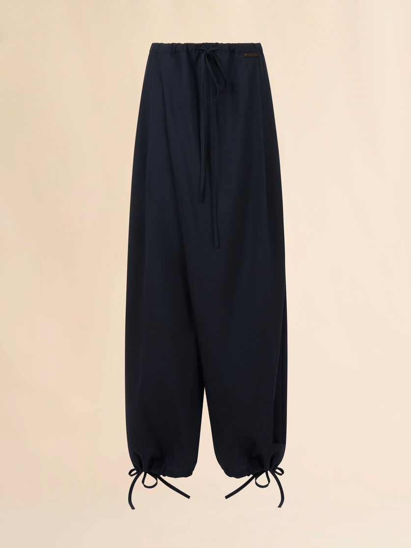 Blue tropical wool drawstring trousers, Image 1