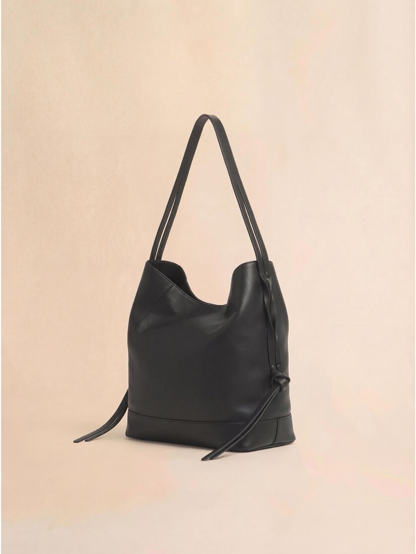 Black leather Pod 2.0 small hobo bag, Image 2