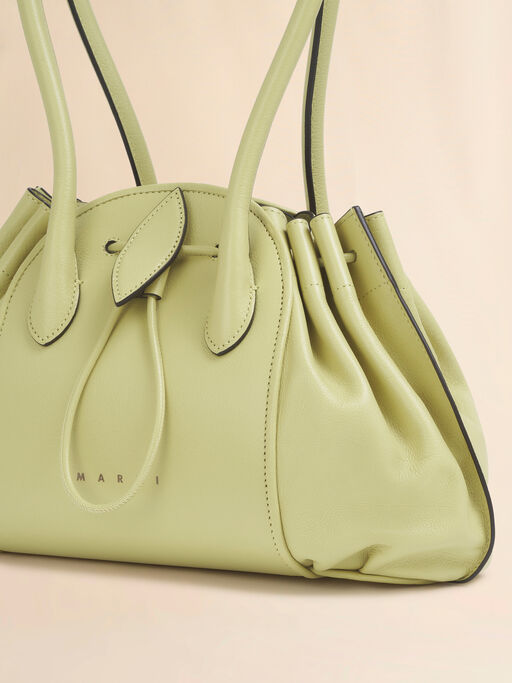 Tulipea Schulter Tasche aus Leder in Acid Green - Shopper