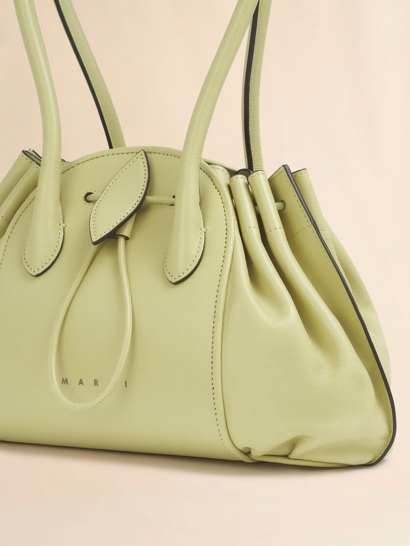 Black leather Tulipea Shoulder shopper - Shopping Bags - Image 5