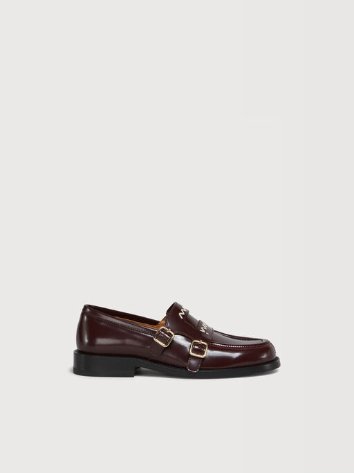 Mocassino in pelle bordeaux con doppia fibbia - Mocassini