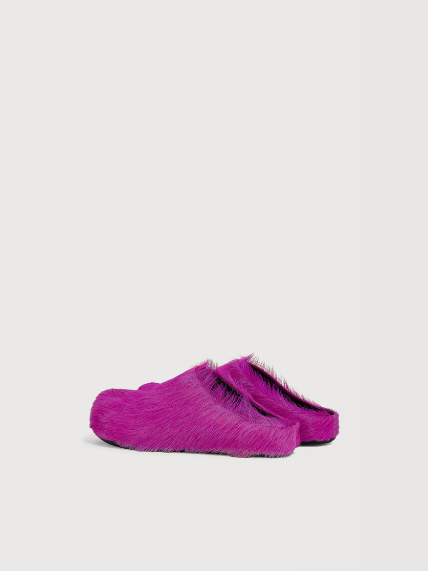 Fuchsia long-hair calfskin Fussbett sabot, Image 3