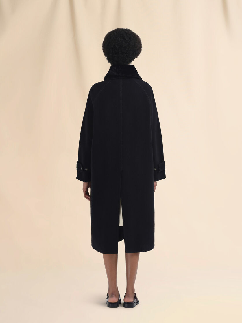 Wool and cashmere coat with shearling collar - Coats - Image 3