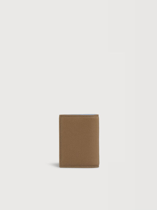 Brown leather bifold wallet with Marni Mending embroidery - Wallets