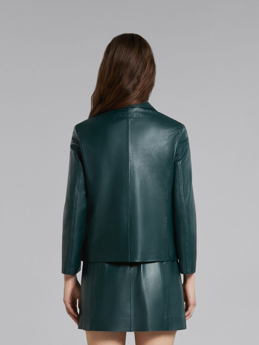 Green leather jacket - Jackets - Image 3