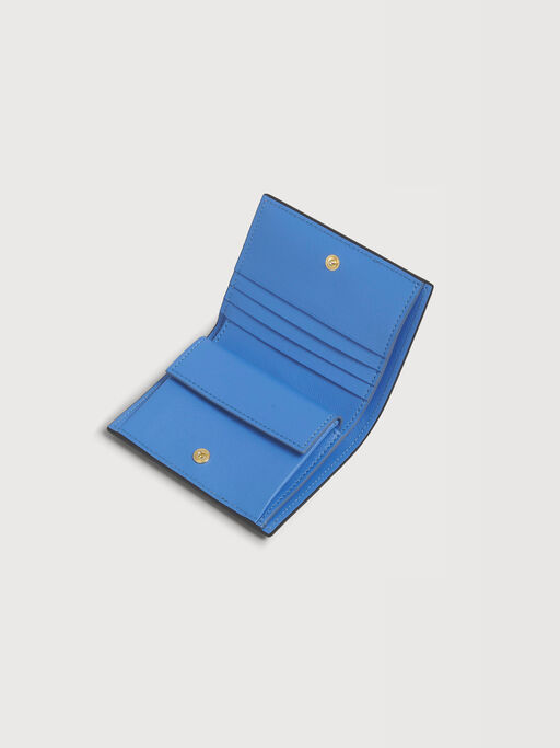 Burgundy deep green and blue saffiano leather bi-fold wallet - Wallets