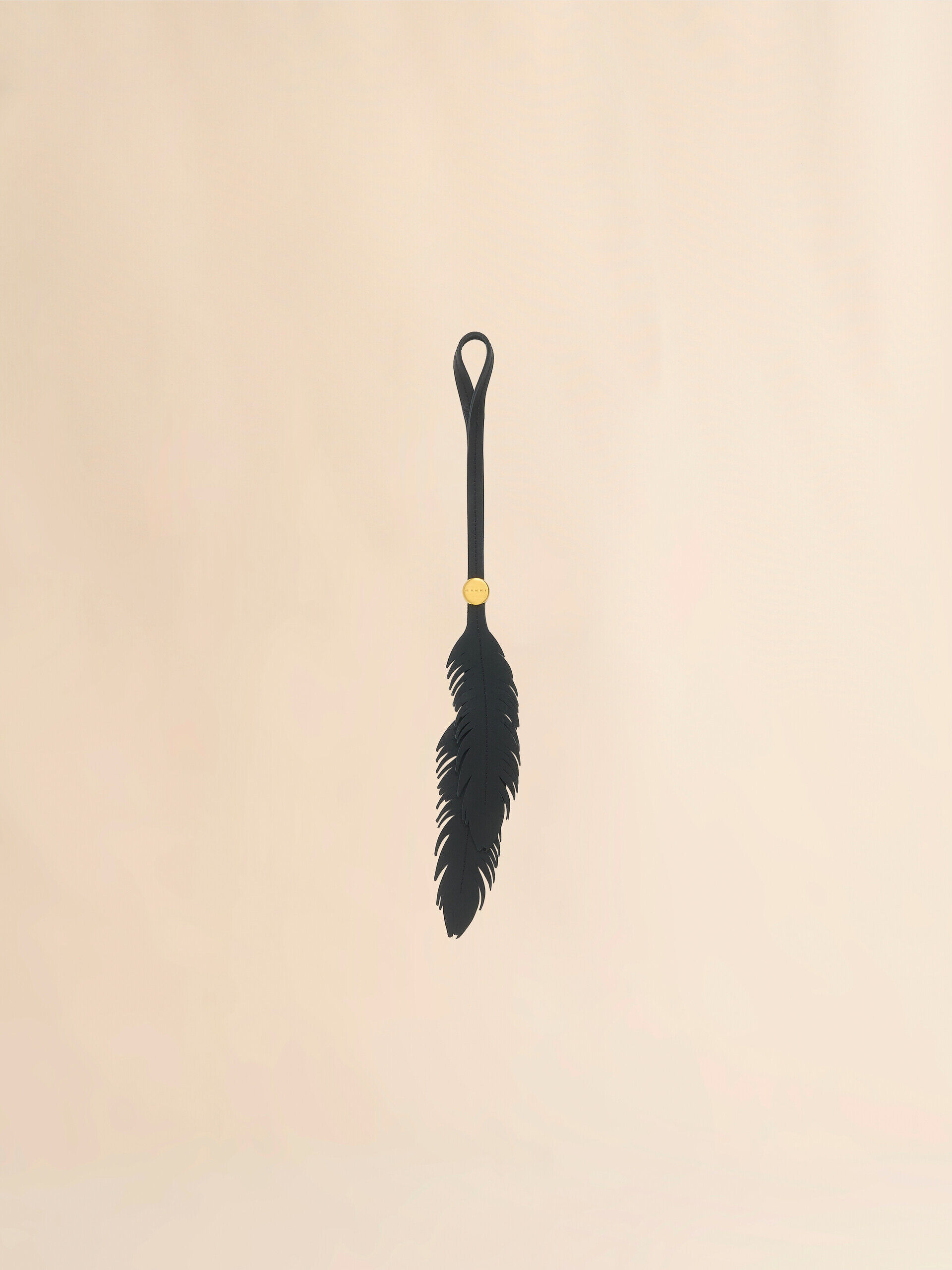 Black leather feather charm | Marni