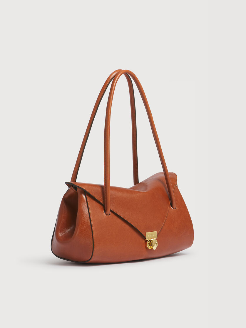 Brown leather E/W shoulder bag, Image 5
