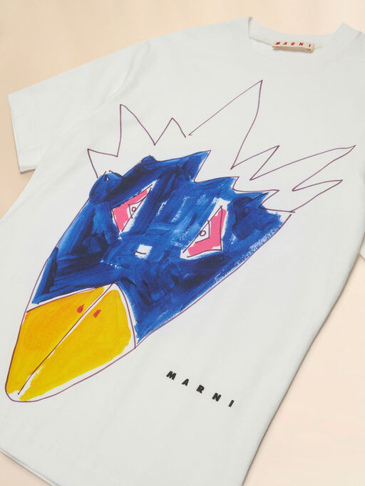 Off-white cotton T-shirt with Soggetti Animali print - T-shirts