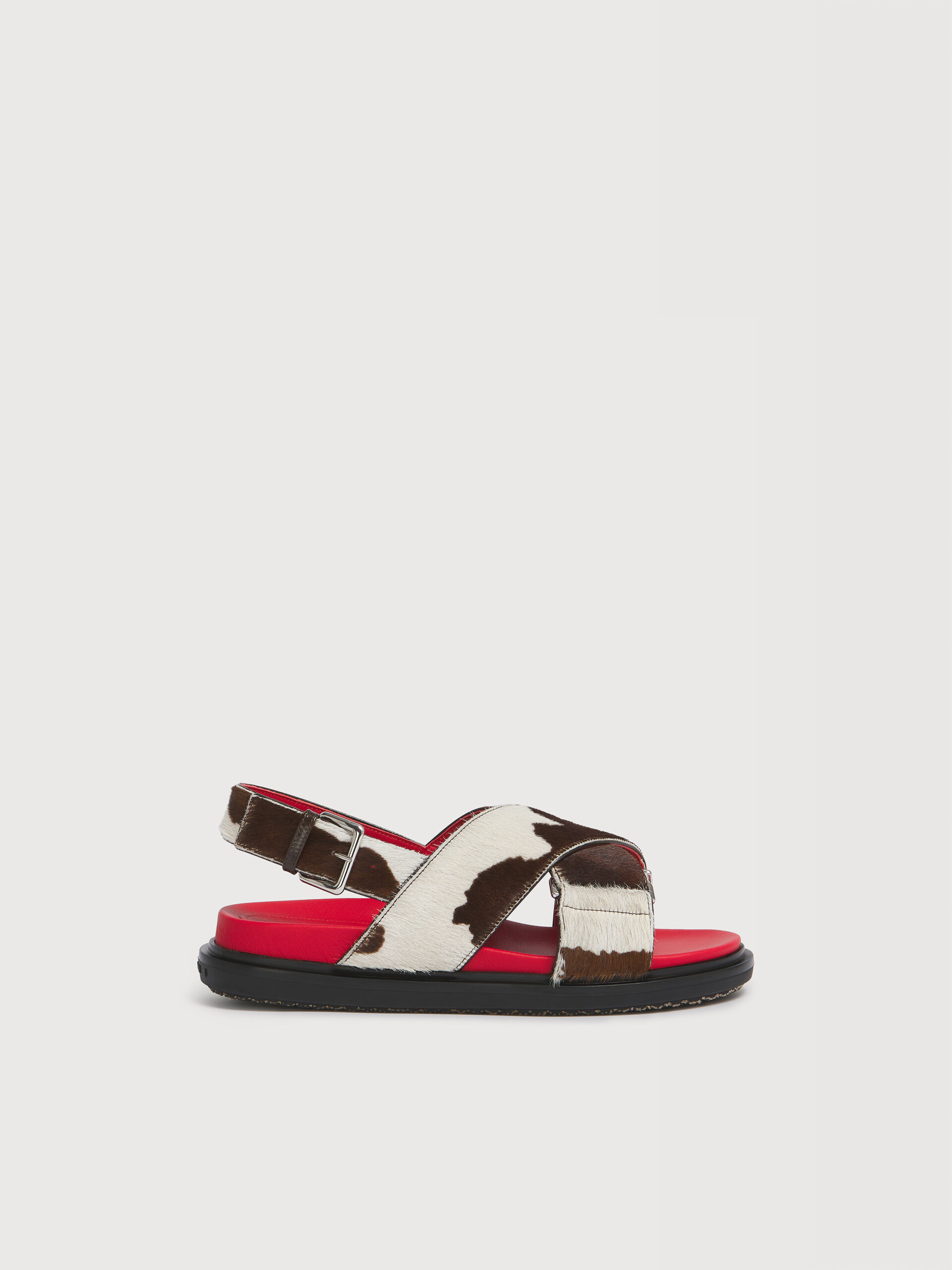 レディース フスベットサンダル、ファースライド | Marni