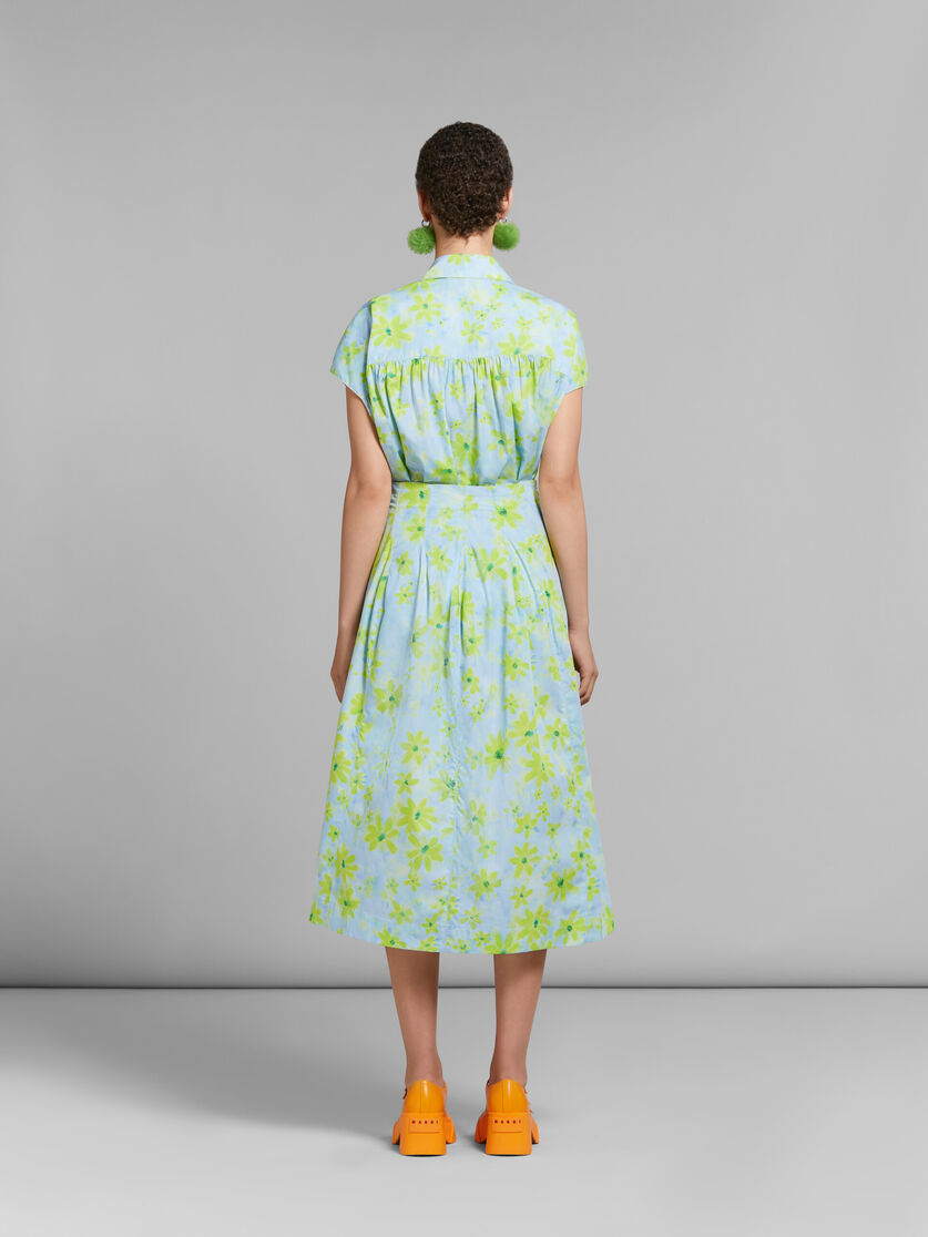 Light green poplin high-waisted skirt with Parade print - Skirts - Image 3