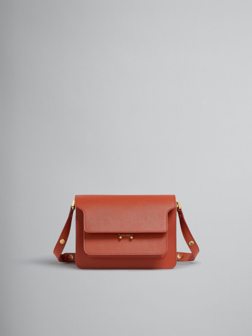 Mittelgroße Tasche Trunk aus Saffiano-Leder in Orange | Marni 