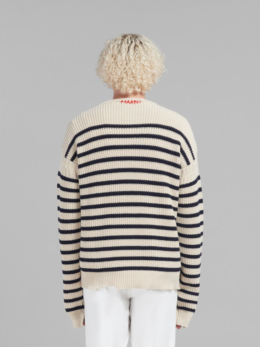 White wool and cotton striped fisherman jumper Marni