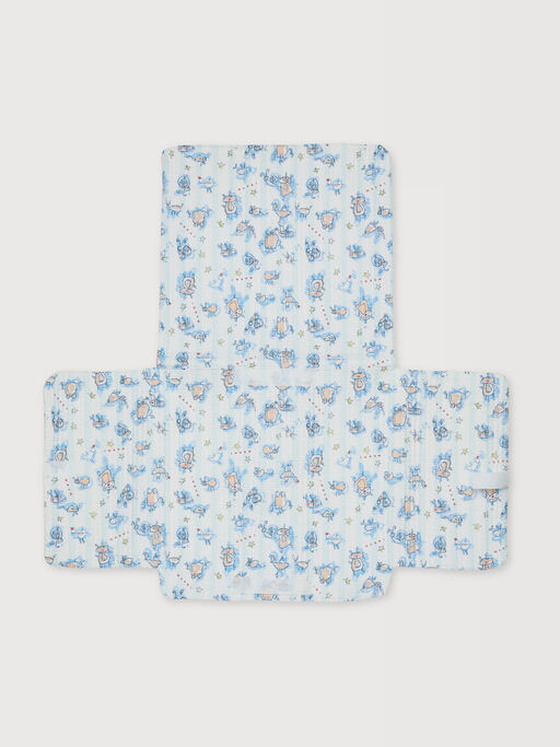 Light blue cotton changing bag with all-over print - Bags