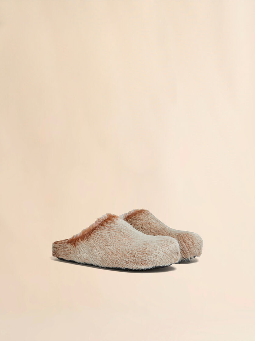 Blue-grey long hair calfskin Fussbett sabot - Clogs - Image 2