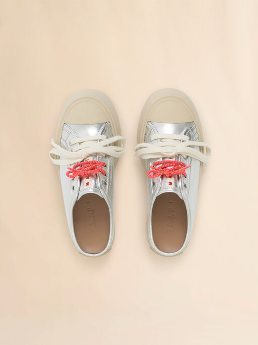 Silver leather Pablo lace-up sabot - Sneakers