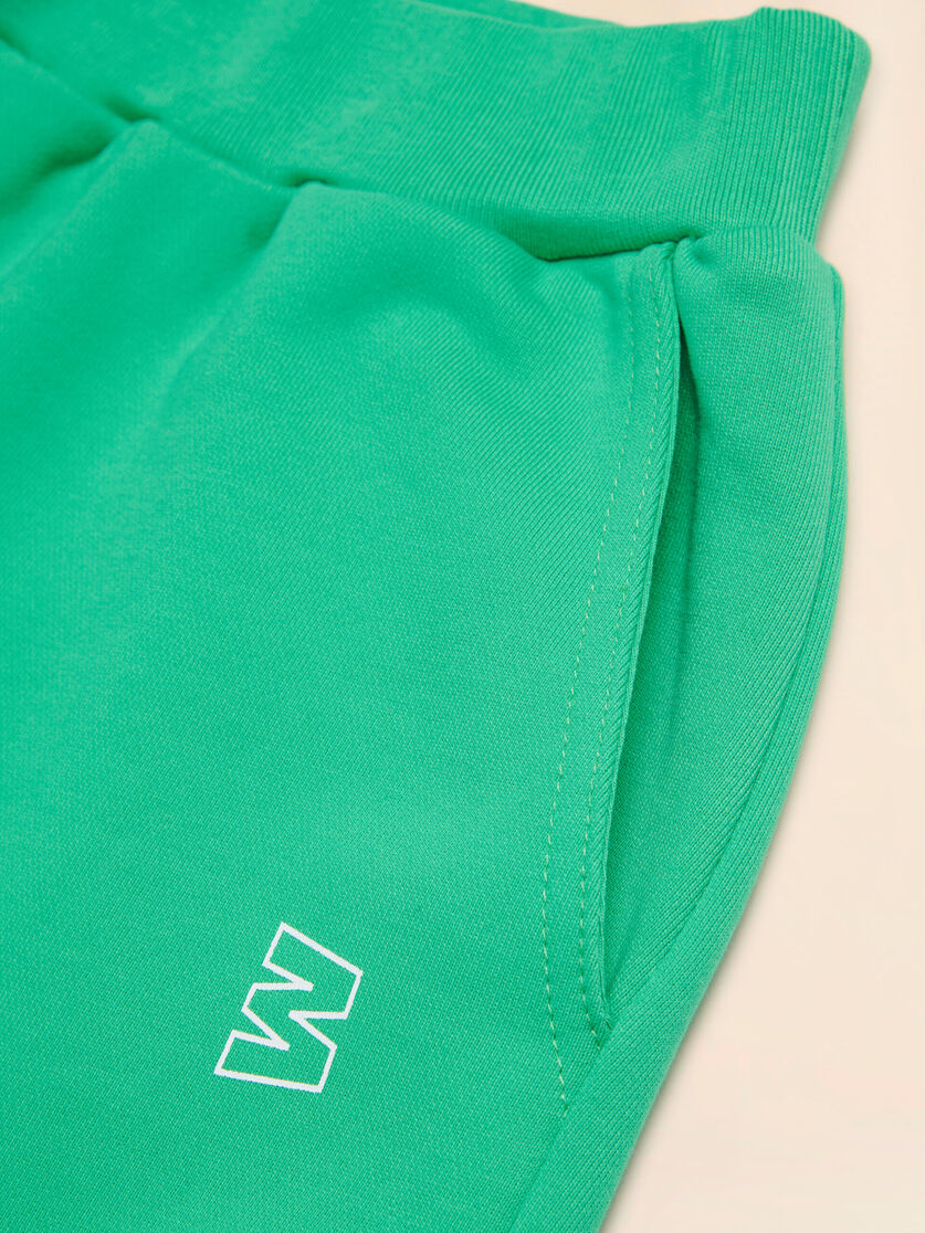 Green fleece shorts with logo - Pants - Image 4
