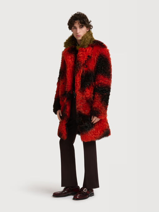 Red fur coat with spots - Coats