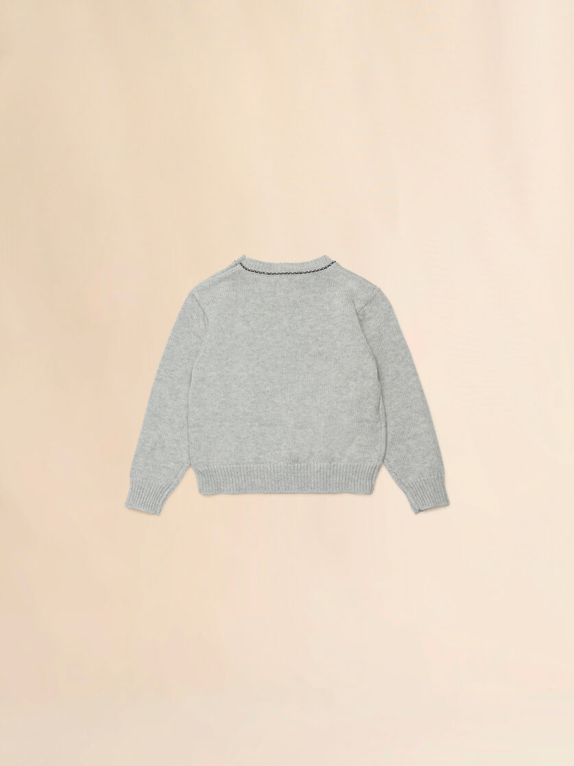 Gray cotton sweater with embroidered logo, Image 2