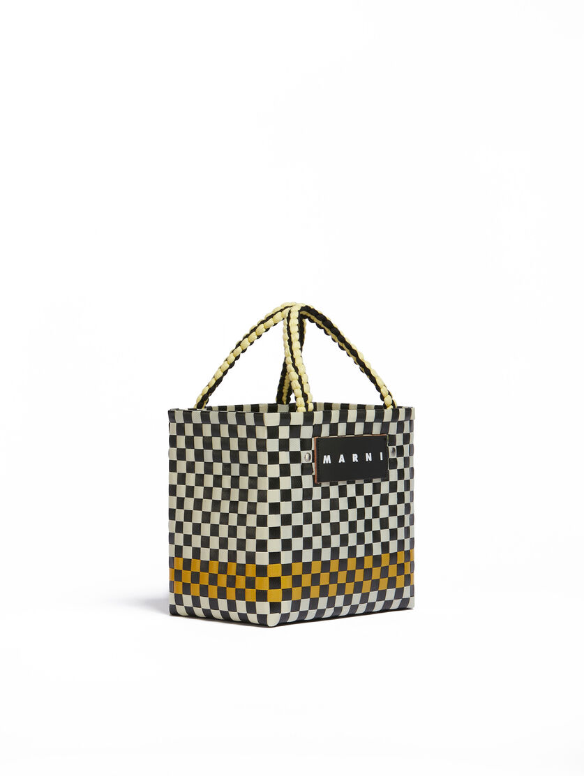 イエロー(ブラックアンドホワイト) MARNI MARKET JERSEY HANDLE BASKET 