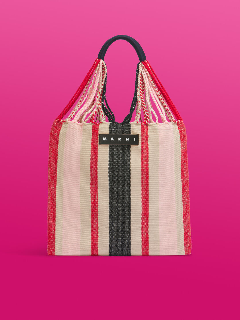 MARNI MARKET ポリエステル ショッピングバッグ ハンモック風ハンドル付き グレー/ターコイズ/レッド - ハンドバッグ - Image 1