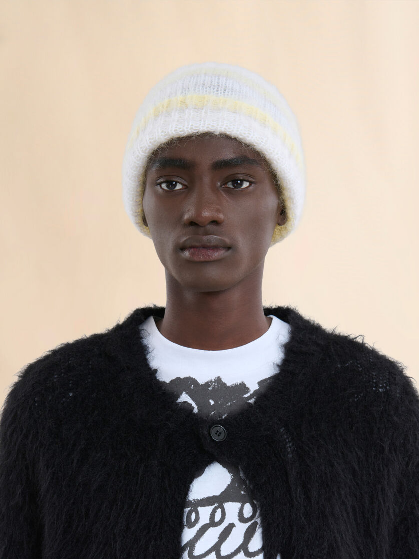 Gorro de mohair cepillado gris a rayas - Sombrero - Image 2