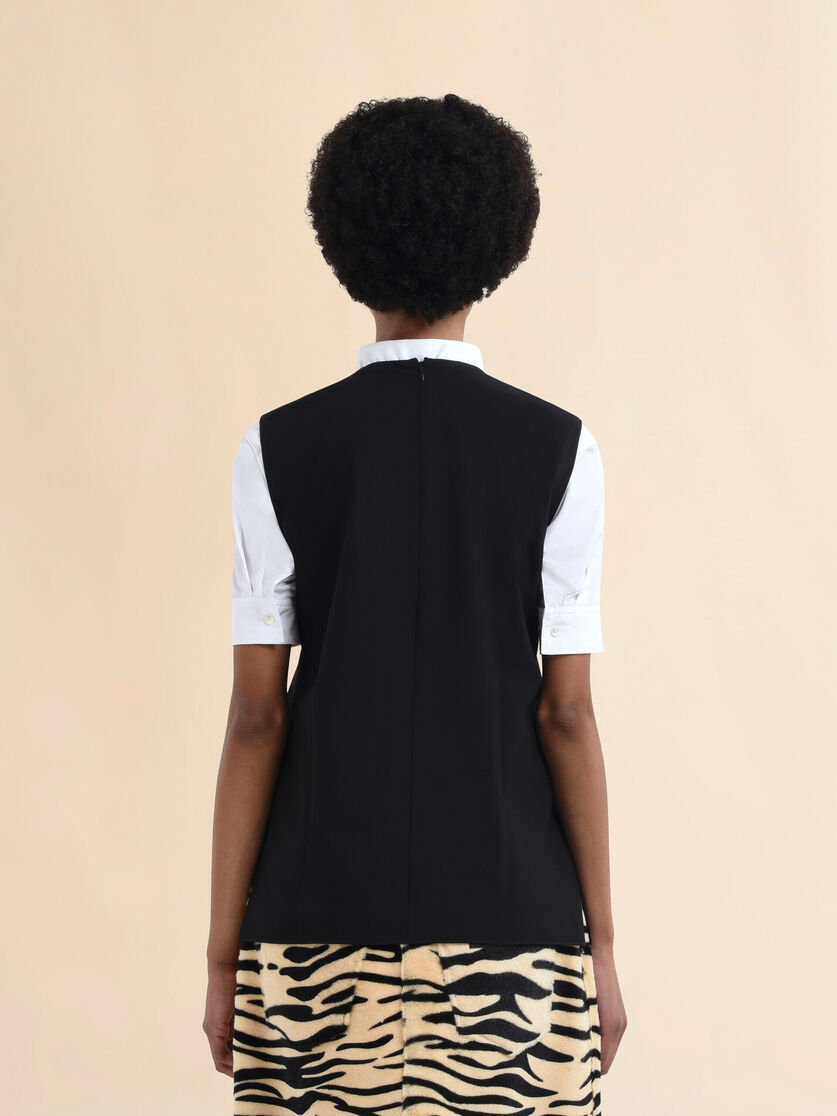 Top in mista lana nera con ricamo Marni Symbol - Camicie - Image 3