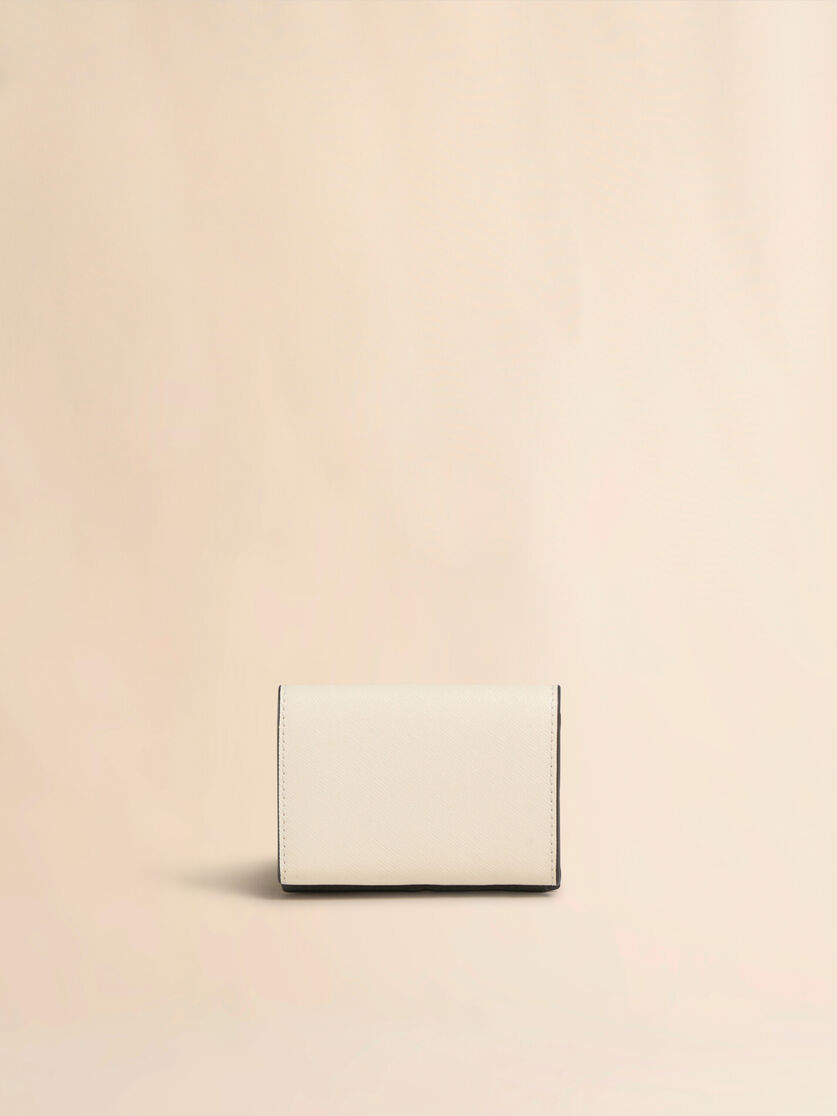 グリーン、ホワイト、ブラウン サフィアーノレザー三つ折りウォレット - 財布 - Image 3