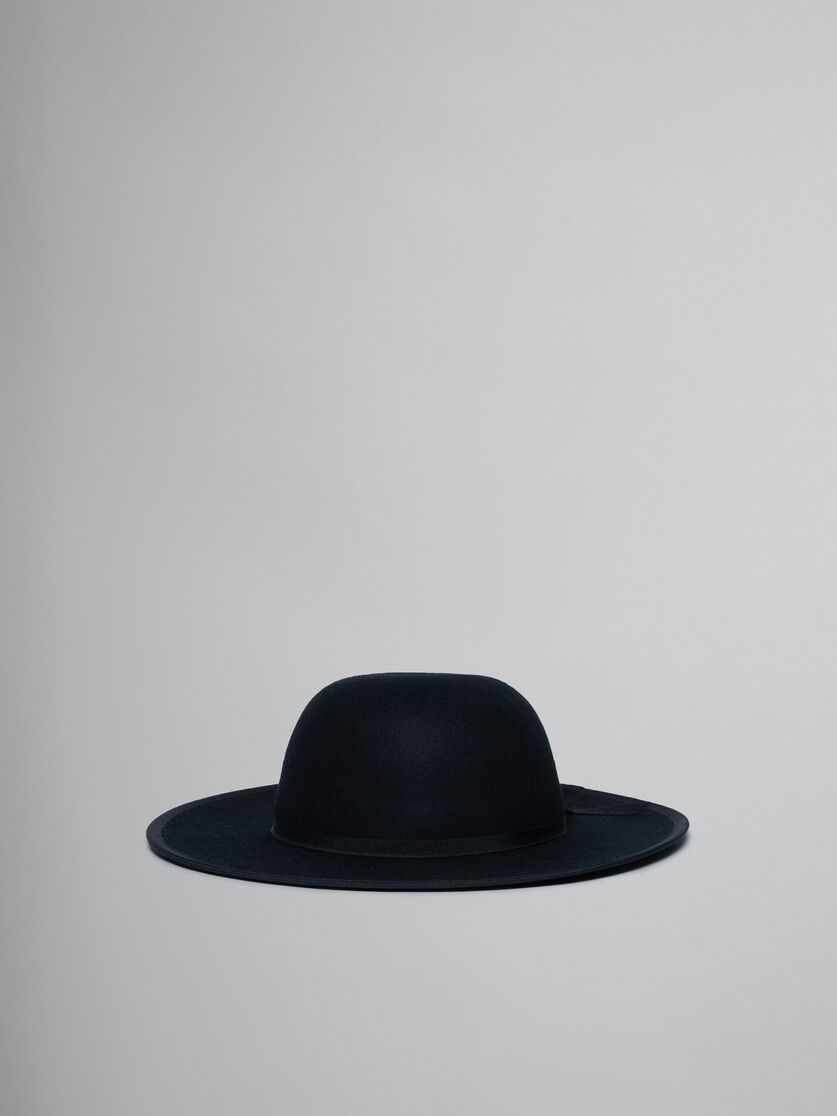 Cappello in Feltro Donna con Nastro in Bouclé