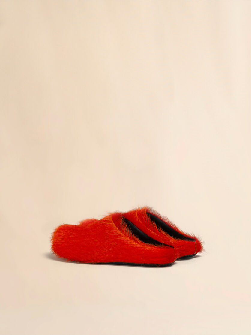 Blue long-hair calfskin Fussbett sabot - Clogs - Image 3