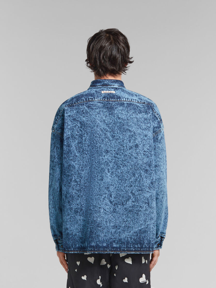 Camicia in denim marmorizzato blu - Camicie - Image 3