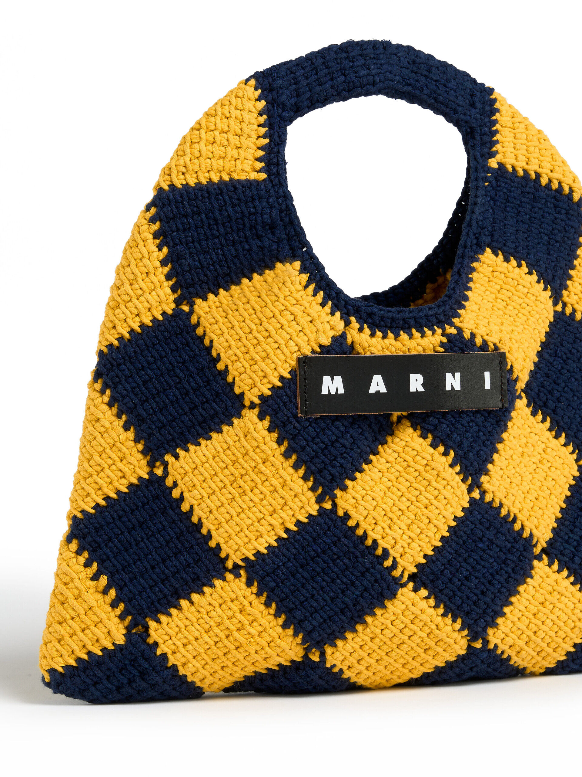 MARNI マルニマーケット スモール テックウール ハンドバッグ エメラルド グリーン テックウール Marni Market Diamond ミディアムバッグ
