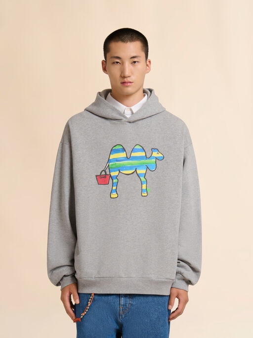 Grey cotton sweatshirt with Marni Animal Alphabet print - Sweaters