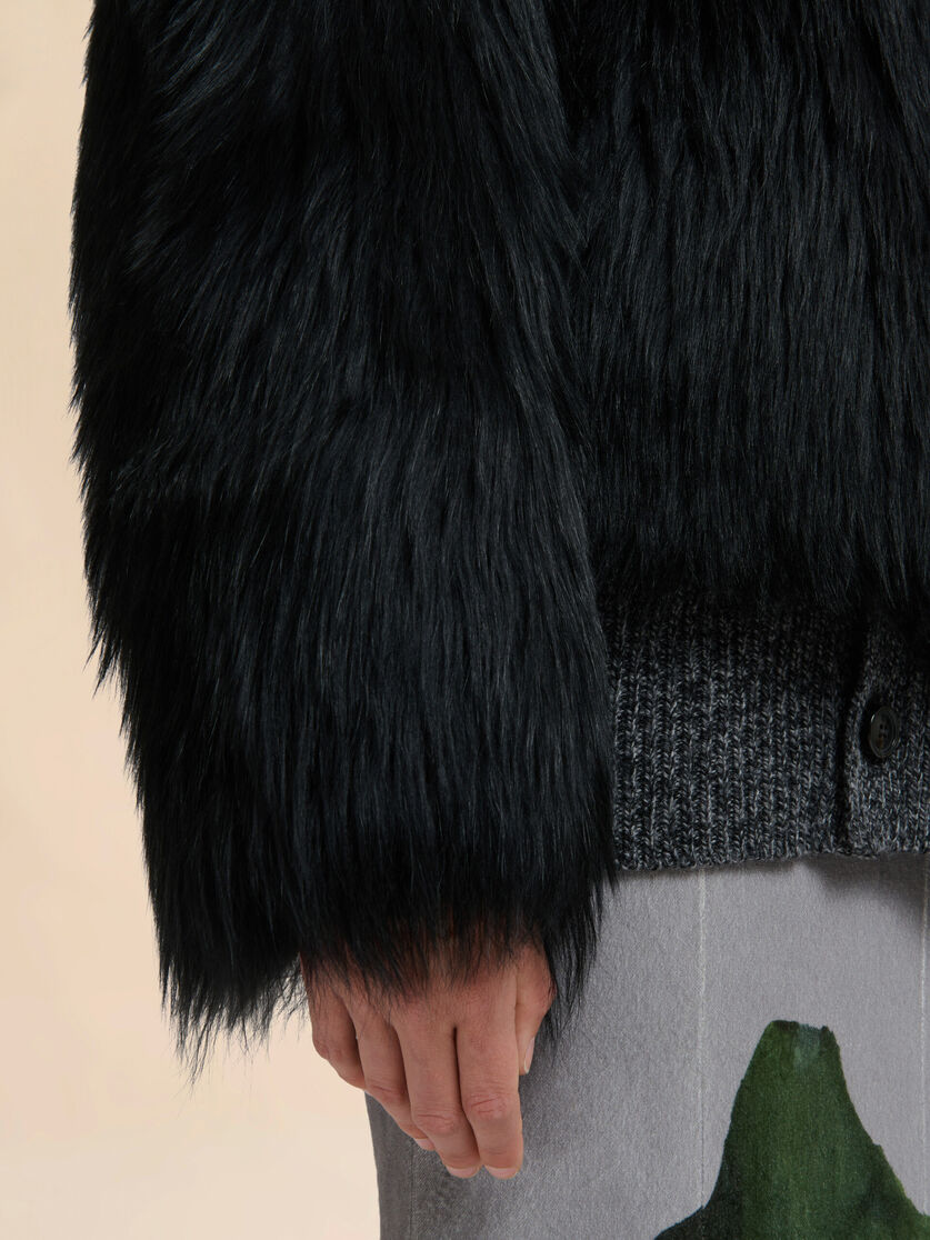 Black shearling jacket - Jackets - Image 5