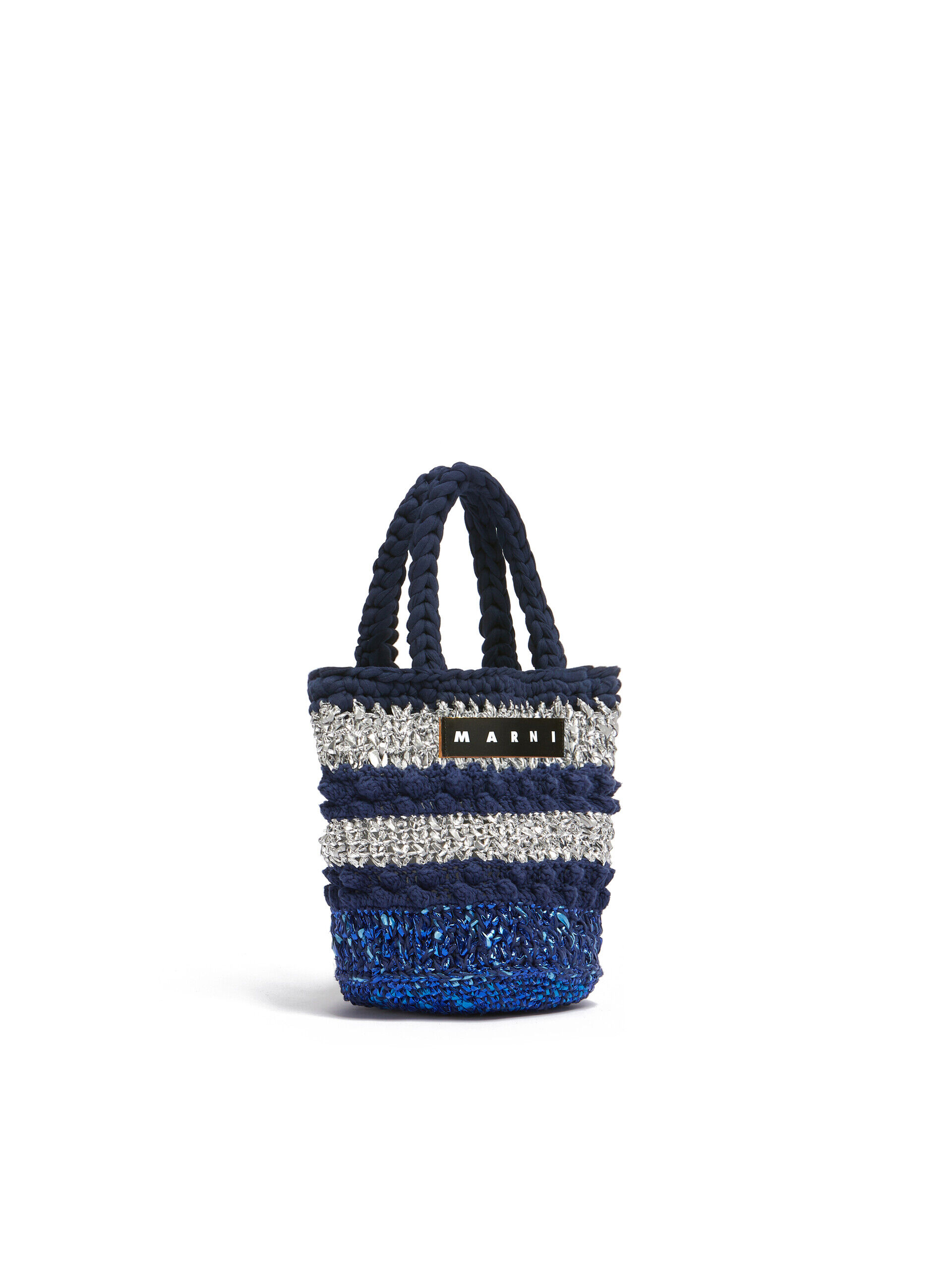 ディープブルー シルバー ボブルニット MARNI MARKET バケット