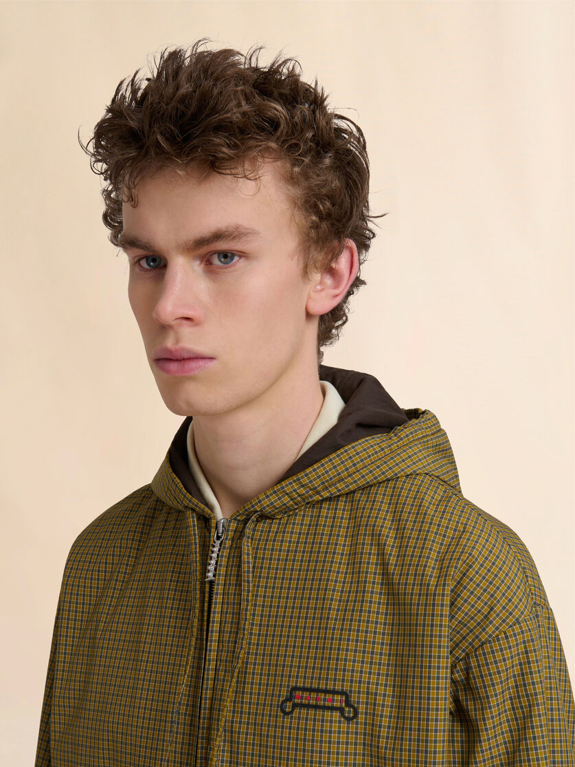 Yellow and black checked nylon jacket with Trunkaroo logo - Jackets - Image 4